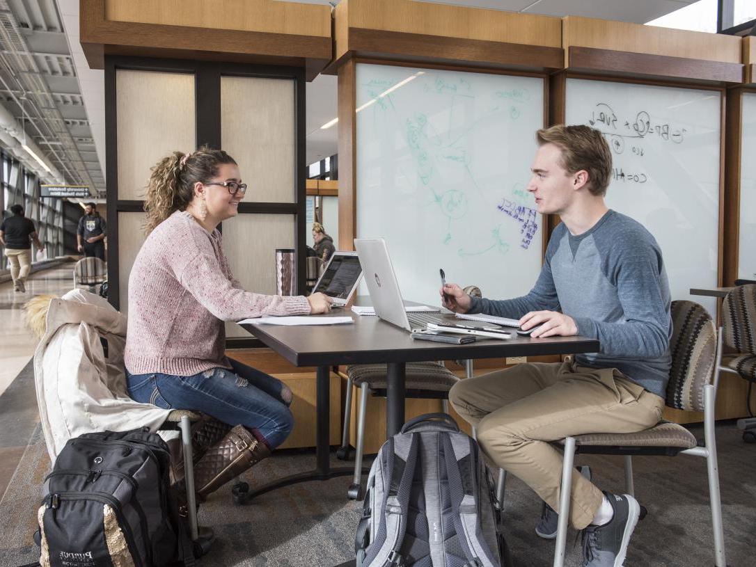 Students studying together.